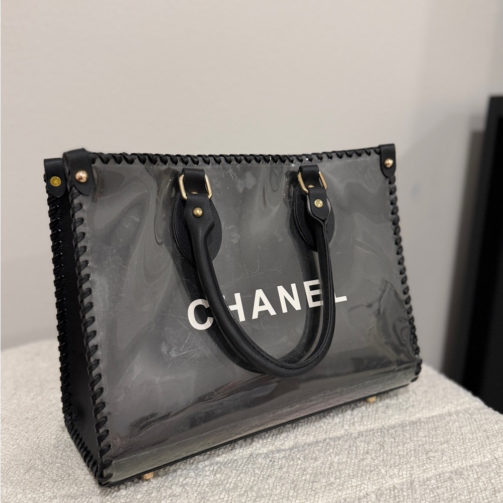 Custom Black Clear PVC Tote Bag